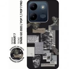 Матовый чехол Antic Stickers для Infinix Smart 7 / Tecno Spark Go 2023 / Pop 7 / Pop 7 Pro / Инфиникс Смарт 7 / Текно Спарк Го 2023 черный