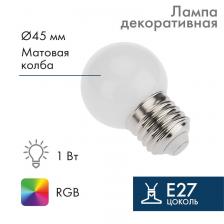 Лампа светодиодная, диаметр 45мм, E27, 3 LED, 1Вт, RGB, 230В NEON-NIGHT, цена за 1 шт