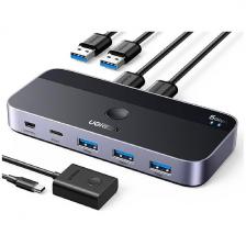 Переключатель Ugreen CM662 (15705) USB 3.0 Sharing Switch 2 In 4 Out, серый космос