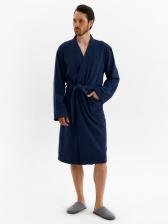 Халат мужской «Экономь и Я», размер 52-54, хлопок 100%, тёмно-синий