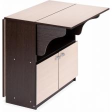 Кухонный стол трансформер с ящиком подъемно-раскладной (стол-книжка) Woodville Симоне венге/дуб молочный (Ламинат) 474292 (прямоугольная столешница)