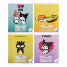 Тетрадь 18 листов в линейку Sanrio, обложка мелованный картон, МИКС