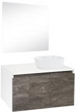 Мебель для ванной комнаты Runo Бари 80 железный камень, раковина Bella 40