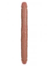 Двусторонний реалистичный фаллоимитатор Slim Double Ended Dong Shots Toys, с набухшими венами, 35,6 см