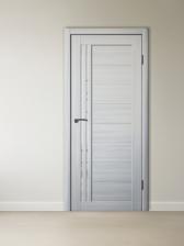 Комплект двери для санузла 270, со стеклом мателюкс, с комплектом фурнитуры, 700x2000x36 мм, экошпон, цвет ясень пепельный