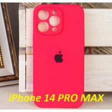 Чехол ЭКОLАЙН, силикон, микрофибра, для iPhone 14 Pro Max цвет розовый