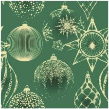 салфетки BOQUET Золотые украшения на зеленом 3-слойные 33х33см 20шт