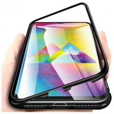 Чехол-бампер MyPads для Samsung Galaxy Note 10 SM-N970 магнитный из закаленного стекла и металла с двухсторонней прозрачной крышкой металлический защитный противоударный черный