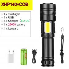 Тактический фонарь XHP140 300W USB перезаряжаемый