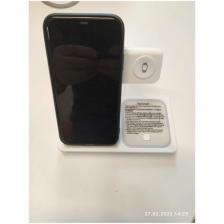 Док станция для беспроводной зарядки 3 в 1 для телефонов IPhone, Samsung, Xiaomi, а также часов и наушников Apple. Цвет белый.