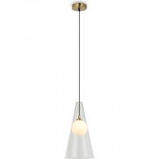 Необычное сочетание двойного плафона стекла в новой форме, где одна составляющая - круглая, матовая белая, а другая - прозрачная, в форме конуса. Эффект легкости и невесомости. Возможность регулировать высоту. Источник света - лампа с цоколем G9.