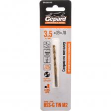 Сверло спиральное по металлу 3.5x39x70 мм, HSS TIN Gepard GP1335-070 предназначено для сверления отверстий в конструкционных углеродистых и легированных сталях, цветных металлах, чугуне, бронзе, медно-никелевых сплавах, графите, твердом пластике. Изготовлено из высококачественной быстрорежущей стали с вышлифованным профилем. Выход стружки легче, температура нагрева и биение сверла в патроне меньше, стойкость режущей части выше. Отверстия имеют высокую точность. Подточка поперечных режущих кромок позволяет начинать сверление без предварительного засверливания центрирующим сверлом или кернения. Повышенный ресурс использования. Тип обработки поверхности сверла: нитридтитановое покрытие. Марка стали: М2 (соответствие Р6М5). Угол заточки 118 градусов с подточкой поперечной кромки. Изготовлено методом фрезерование c уже вышлифованным профилем (fully ground). Класс точности: А. Внимание, изображение товара может отличаться от реального! Верные параметры указаны в технических характеристиках товара.