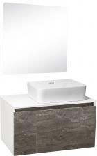 Мебель для ванной комнаты Runo Бари 80 железный камень, раковина Tre 50