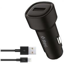 Автомобильное зарядное устройство Ttec SmartCharger 2.4A Car Charger с кабелем Lightning, черный (2CKS30LS)