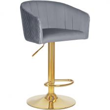 Стул барный (серый велюр (1922-19)) Dobrin 5025_GoldBase-LM DARCY GOLD GOLD, цвет сиденья серый (1922-19), основания золото
