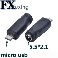 2 шт. 5,5*2,1 гнездо Micro USB штекер Micro 5Pin зарядное устройство постоянного тока адаптер преобразователь разъем для ноутбука/планшета