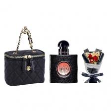 Набор парфюмерии YVES SAINT LAURENT Парфюмерный набор Black Opium +Букет+Сумка