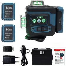 Профессиональный лазерный уровень LT серии Q в обрезиненном корпусе. Уровень с 12 линиями и уникальной 3D технологией станет незаменимым помощником в любых строительных и ремонтных работах. Инновационные японские светодиоды SHARP обеспечивают точное и яркое зеленое свечение. Такой лазерный уровень с зеленым лучом значительно упрощает разметку и выравнивание, даря вам безупречную точность и эффективность за короткое время. Благодаря своим 360-градусным нивелирующим возможностям, этот инструмент способен проецировать горизонтальные и вертикальные линии на любые поверхности, что делает его идеальным выбором для сложных проектов, требующих подробного построения плоскостей. Компактные размеры и легкий вес делают этот нивелир удобным для транспортировки и использования в любых условиях.