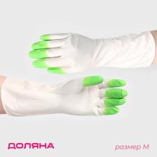 Перчатки хозяйственные Доляна, суперпрочные, размер M, ПВХ, МИКС