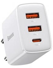 Зарядное устройство Baseus Compact Quick Charger 2U+C 30W белый