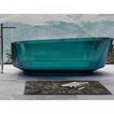 Акриловая ванна Abber Kristall AT9706 Aquamarin 170x80 см, отдельностоящая, бирюзовая, овальная, с донным клапаном