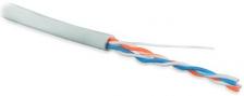 Hyperline (500 м) Кабель витая пара, неэкранированная U/UTP, категория 5, 2 пары (24 AWG), одножильный (solid), LSZH, нг(А)-HF, -20°C - +75°C, серый [UUTP2-C5-S24-IN-LSZH-GY-500]
