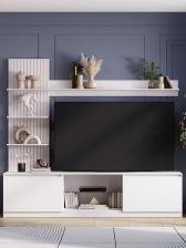 Гостиная «Убер ГС – 05», 2102x1914x413 мм, цвет ясень белый/белый