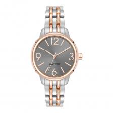 Женские двухцветные часы-браслет Nine West, цвет Silver