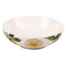 тарелка TODELIA Лимоны 18,3см глубокая костяной фарфор