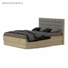 Кровать двуспальная Оливия 1600x2000 с ПМ и орт.основанием дуб сонома/какао рогожка