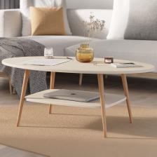 Столик журнальный «Эллипс», 1100x650x418 мм, цвет айвори