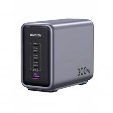 Сетевое зарядное устройство Ugreen Nexode CD333 (90903B) 300W GaN 4xUSB-C + USB-A темно-серый