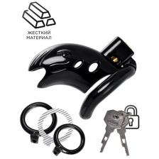 Черный мужской пояс верности из пластика (ToyFa, Китай, черный)