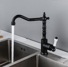 Золотой кухонный смеситель с поворотом на 360 градусов, настольный смеситель для раковины, кран для горячей и холодной воды