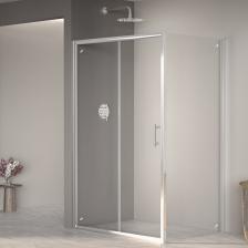 Душевой уголок идеально подойдет в любую ванную комнату, сочетает в себе стиль и практичность. Высота изделия составляет 185 см, что является оптимальной высотой для комфортного приема душа. Модель комплектуется надежным хромированным профилем, безопасным стеклом и качественной фурнитурой. Профиль изготовлен из анодированного алюминия, который не подвергается коррозии. Предусмотрена регулировка ширины на 10 см за счет выдвижных профилей.