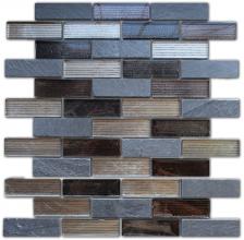 Декоры Leedo Mosaico Мозаика Naturelle Alcantara Nero 23x73x8 26x29,8