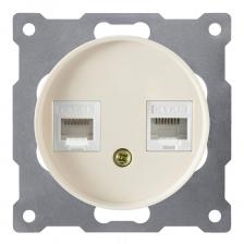 Розетка компьютерная RJ-45 OneKeyElectro, двойная Бежевый