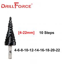 Кобальтовое ступенчатое сверло Drillforce M35 4-12/4-20/4-22/5-21/5-27 мм