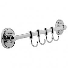 Держатель для полотенец четыре крючка. Хром. Potato, арт P2914-4