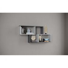 Полка ТЭКС навесная ПН-3, Графит серый, серый камень