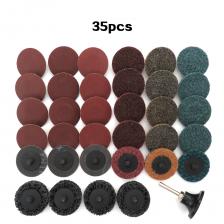 35/46/52 шт. 2-дюймовый абразивный диск, шлифовальные диски, ролонный замок, диск для кондиционирования поверхности, быстросменный диск R-типа с 1 держателем дисковой подушечки