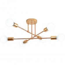 Плафоны не предусмотрены конструкцией люстры. Потолочная люстра в стиле лофт рассчитана на 6 ламп, подойдет для спальни, на кухню, в прихожую. Отлично освещение для дома: в прихожую, гостиную, подойдет для зала, в коридор. В детскую комнату для подростка мальчика или девочки. В светильнике могут быть использованы лампочки накаливания, энергосберегающие лампы или ретро лампы с цоколем е27. Допускается подвеска светодиодной люстры ко всем типам потолков, в т.ч. натяжному, навесному потолку. Площадь освещения - до 25 м2. Светильник крепится при помощи потолочной планки. Отсутствие плафонов является преимуществом, т.к. оно обуславливает беспрепятственное рассеивание света. Кроме того, эта люстра светодиодная на потолок выполнена из высококачественного металла и имеет прочную и надежную конструкцию, что делает ее долговечной и надежной.