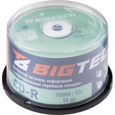Диск CD-R BigTech 700 МБ 52x cake box YCDRB002 (50 штук в упаковке)