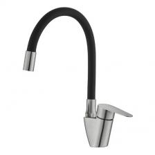 Смеситель для кухни с гибким изливом сборный Potato (Потато) P57310S-6 сатин/черный