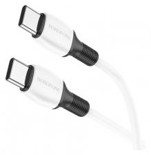 Кабель BOROFONE BX84 Rise PD Type-C to Type-C, 60W, 1м, PVC белый
