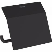 Бумагодержатель, Hansgrohe, AddStoris, с крышкой, ширина, мм-141, глубина, мм-52, высота, мм-86, тип установки-настенный, крепления в комплекте, цвет-черный