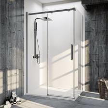 Душевой уголок Veconi Rovigo RV-070GR 160х100 см, профиль брашированный графит, стекло прозрачное