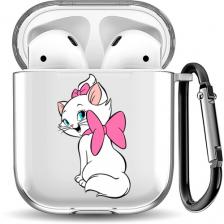 Силиконовый чехол для наушников Airpods 1/2 "Розовый бант Мари"
