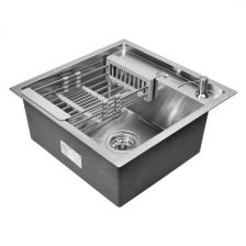Мойка кухонная нержавеющая сталь, 50х50 см, с коландером и дозатором (WS35050/WGER013/W405A/W302644)