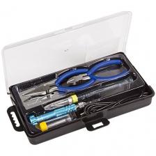 Набор для пайки: USB паяльник 8 Вт, кусачки, тонкогубцы, подставка, припой, отвертка